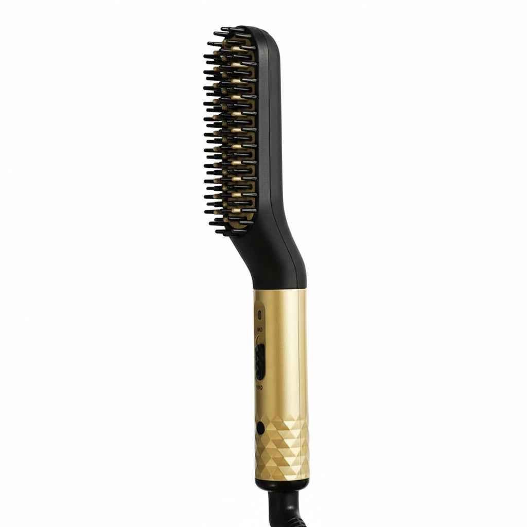 Compact Beard Straightening Brush with Ceramic Heating