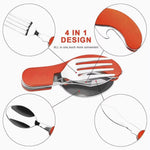 Praktisches 4-in-1 Besteckset für Camping und Reisen