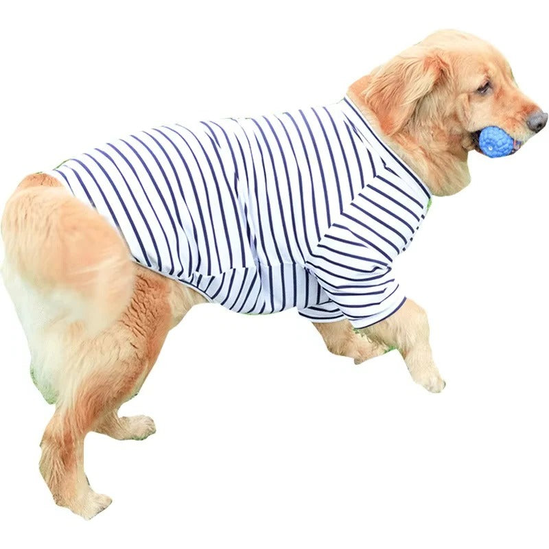 Leichtes Baumwoll-T-Shirt für Hunde im Streifenlook