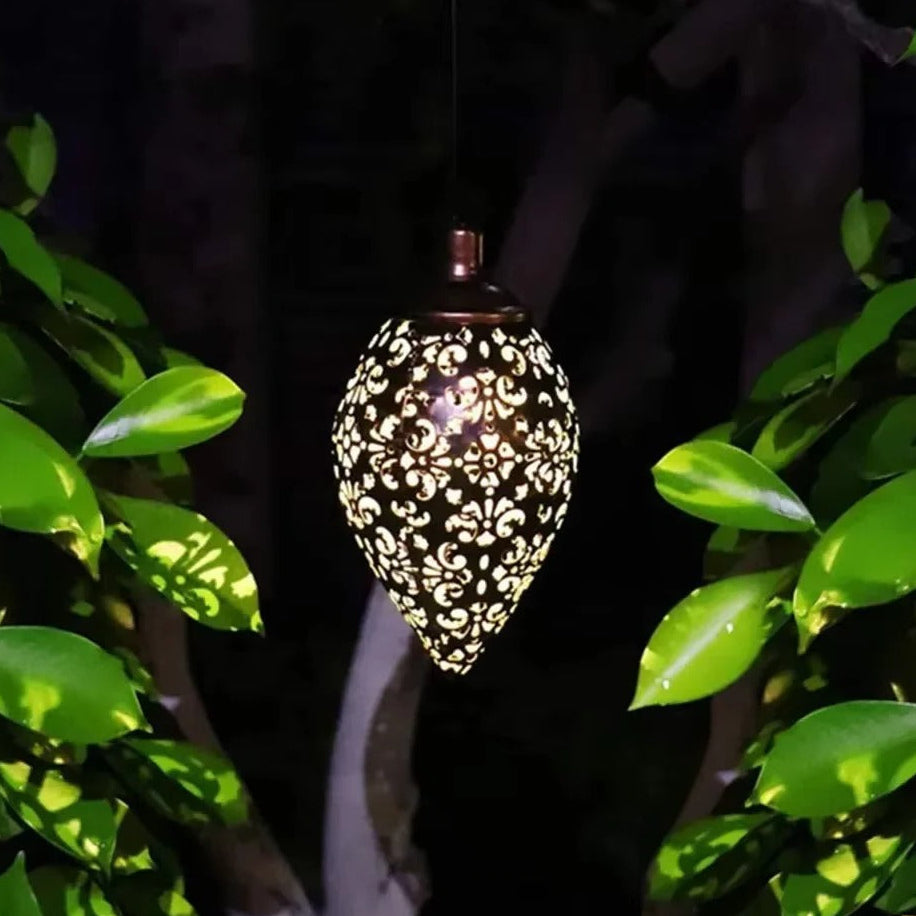 Solar-powered droplet light for garden lighting and decoration