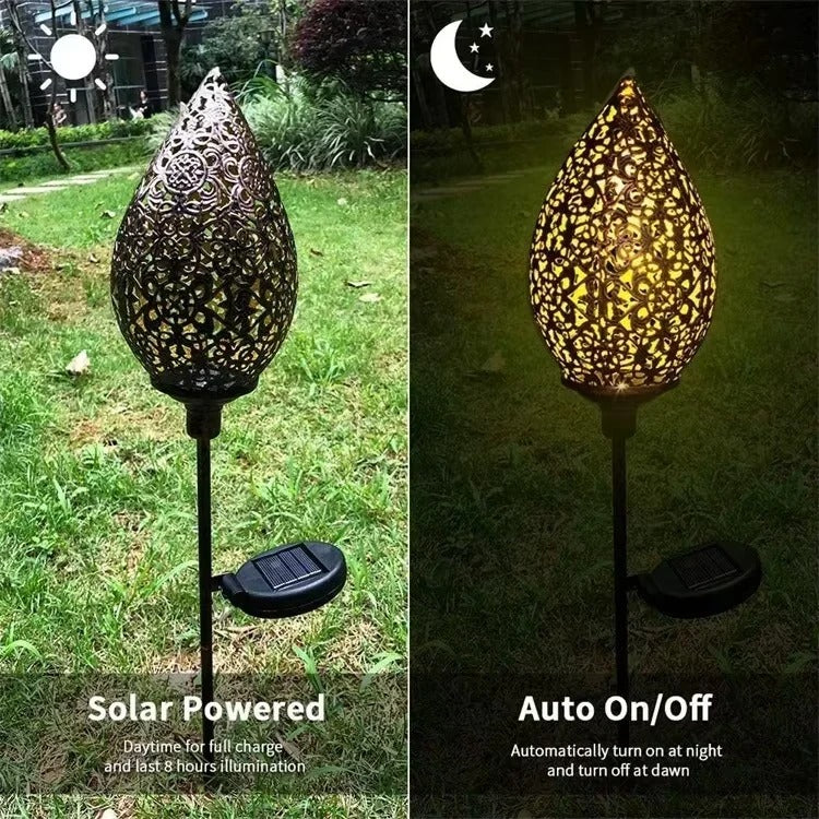 Solar-powered droplet light for garden lighting and decoration