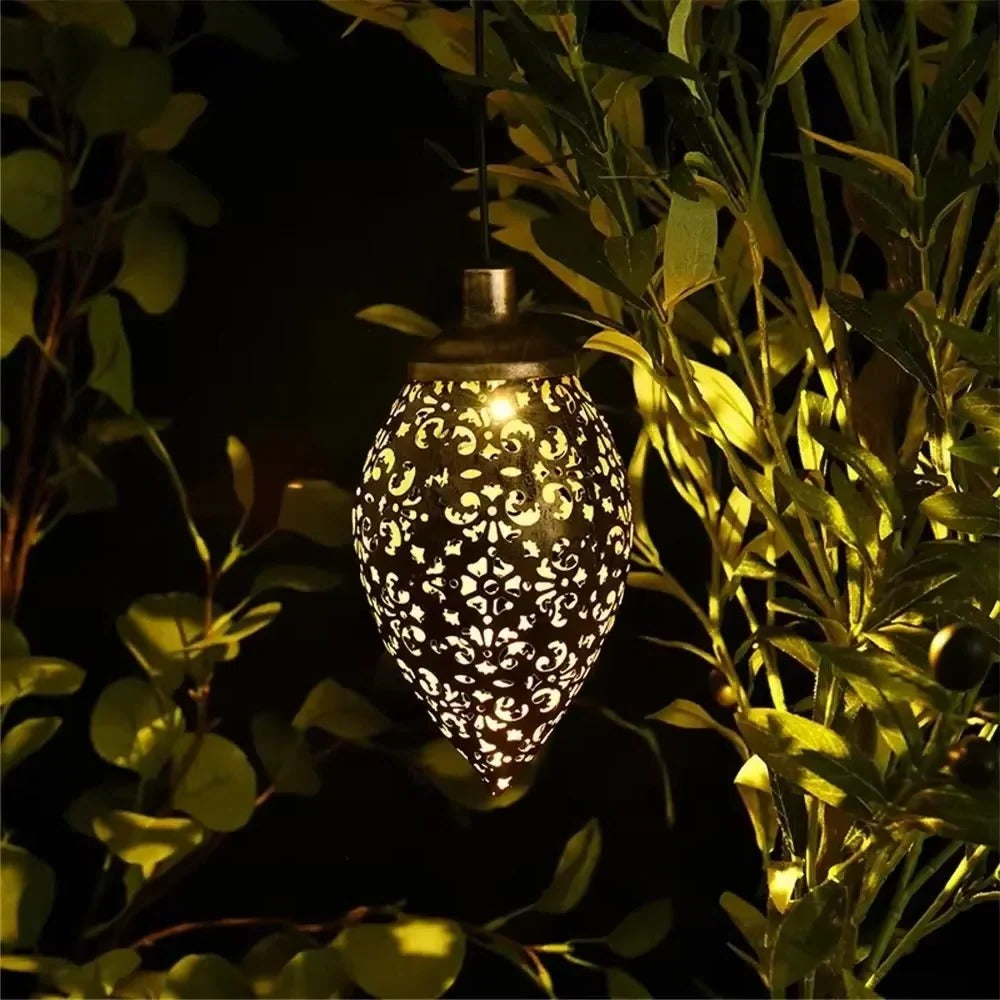 Solar-powered droplet light for garden lighting and decoration
