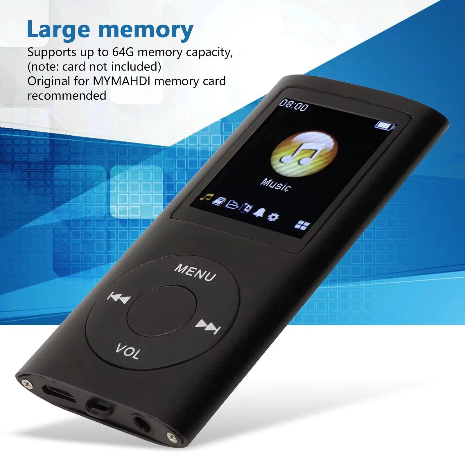 Kompakter MP3-Player mit 1,8 Zoll LCD-Bildschirm und Videofunktion