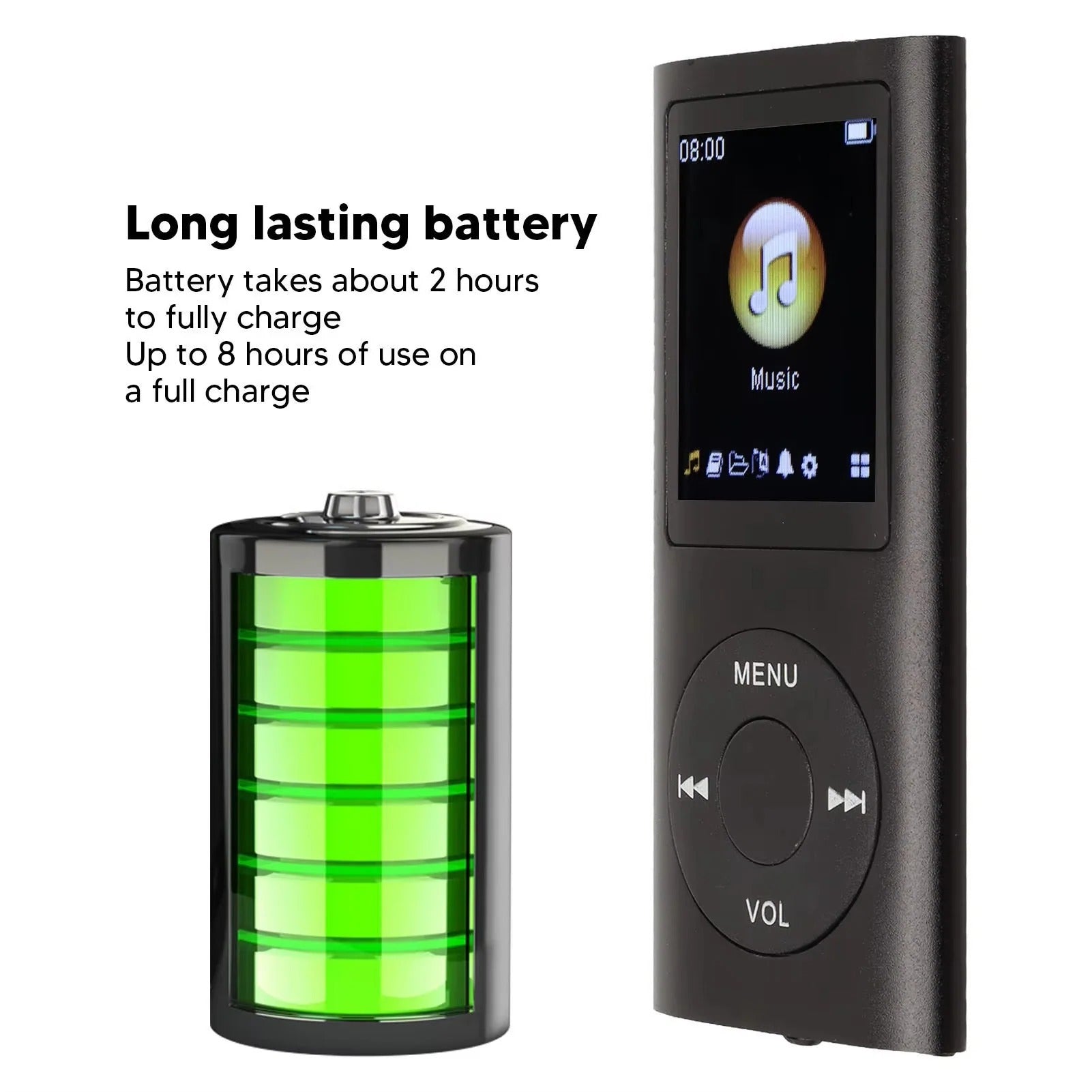 Kompakter MP3-Player mit 1,8 Zoll LCD-Bildschirm und Videofunktion