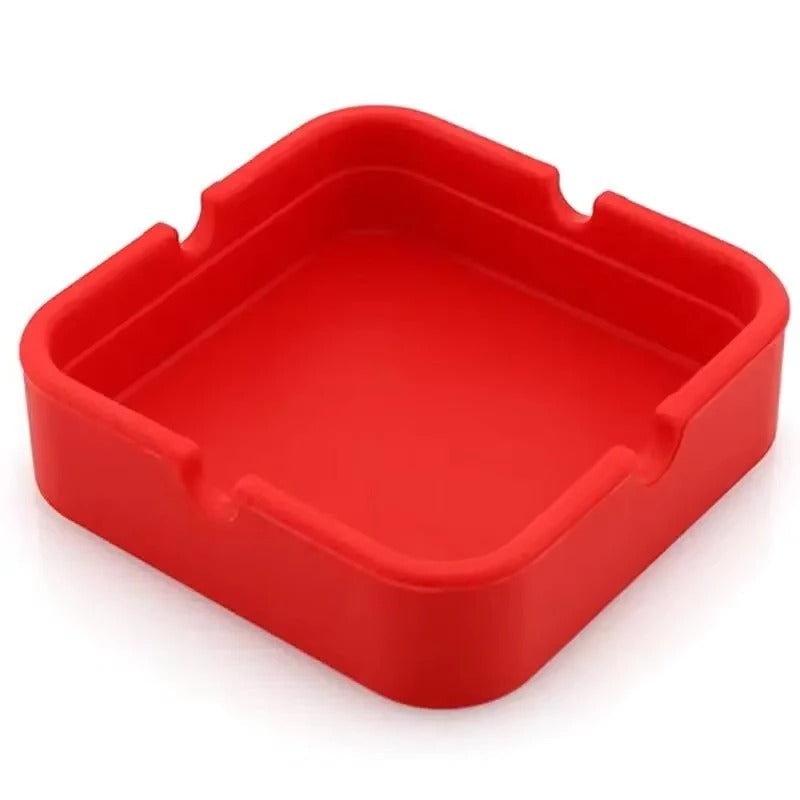 Eckiger Silikon-Aschenbecher mit Tragetasche
