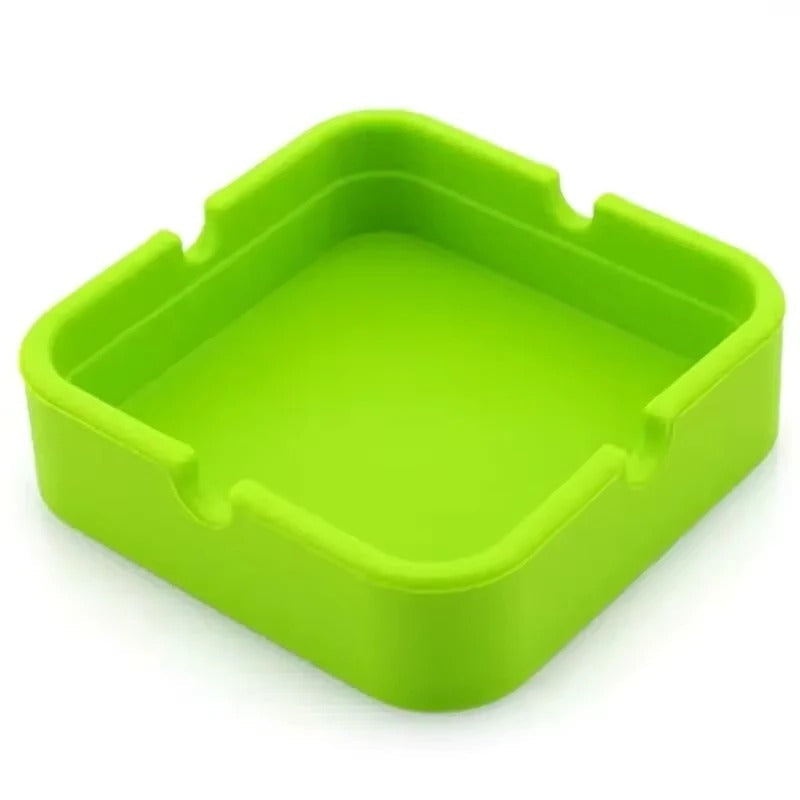 Eckiger Silikon-Aschenbecher mit Tragetasche