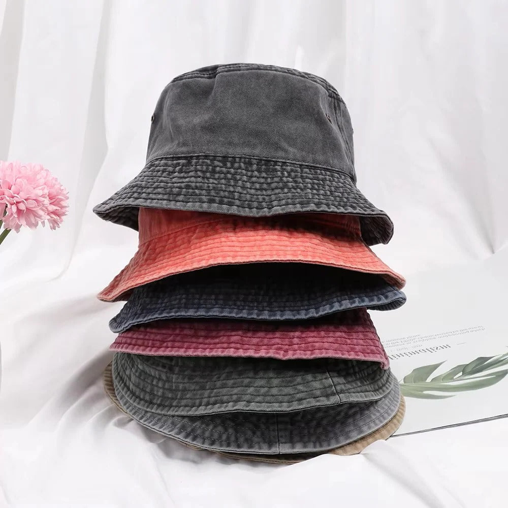 Faltbare Baumwollmütze aus Denim – Vielseitig und Bequem