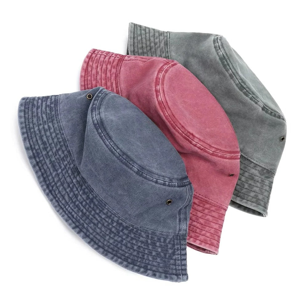 Faltbare Baumwollmütze aus Denim – Vielseitig und Bequem