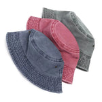 Foldable denim bucket hat for relaxed style and comfortable wear