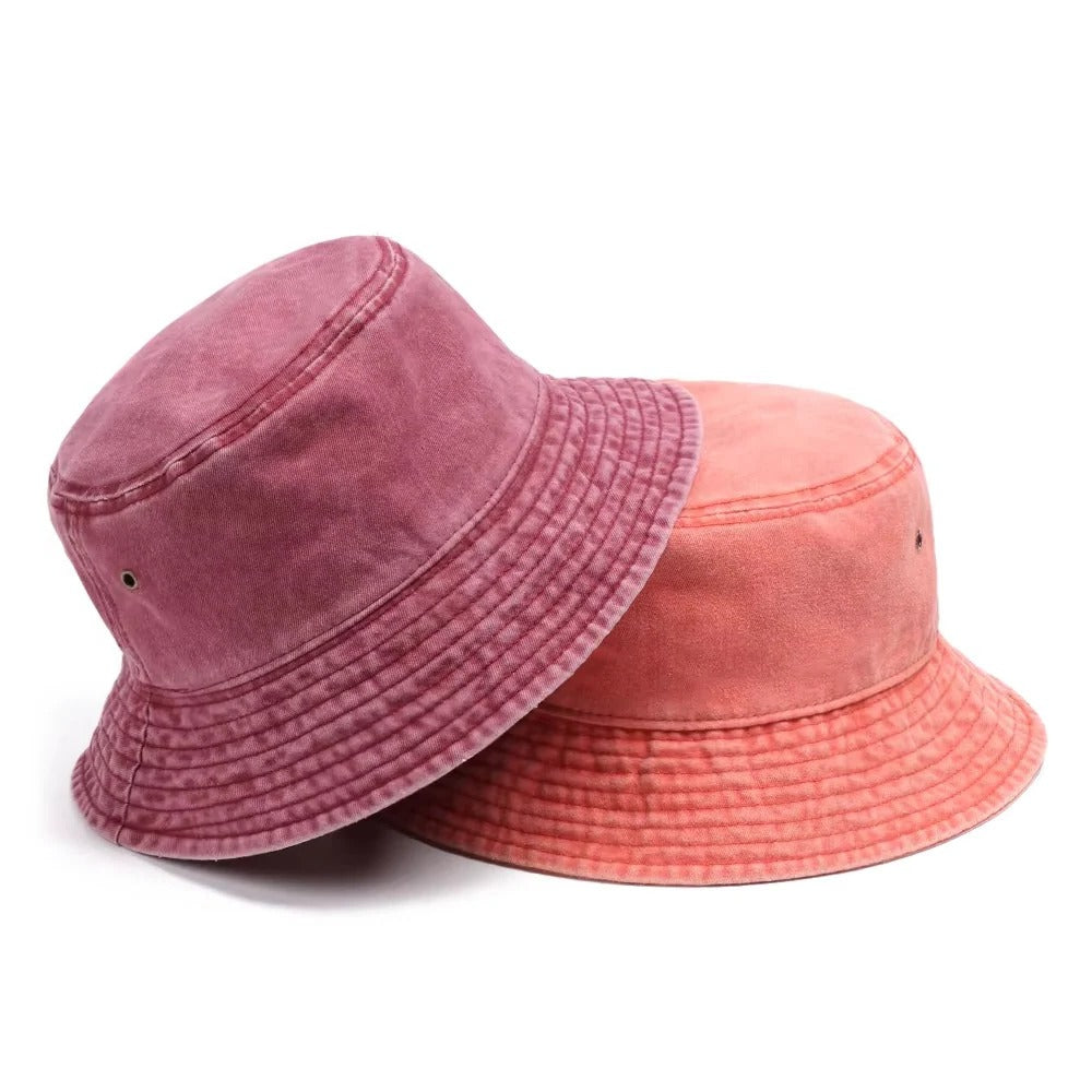 Foldable denim bucket hat for relaxed style and comfortable wear
