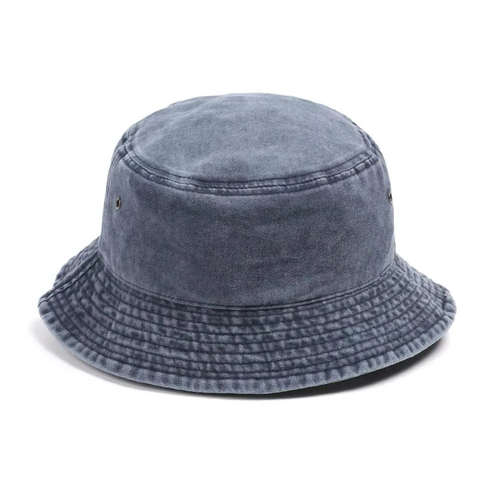 Foldable denim bucket hat for relaxed style and comfortable wear