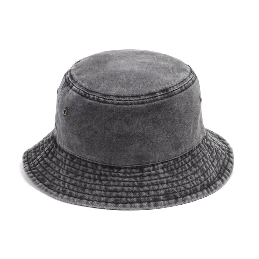 Foldable denim bucket hat for relaxed style and comfortable wear