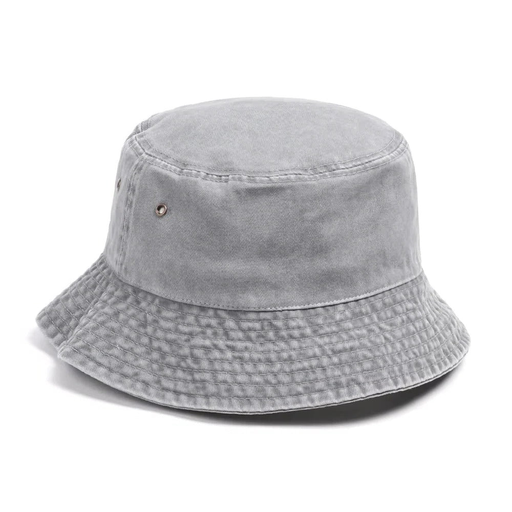Foldable denim bucket hat for relaxed style and comfortable wear