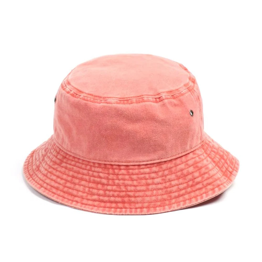 Foldable denim bucket hat for relaxed style and comfortable wear