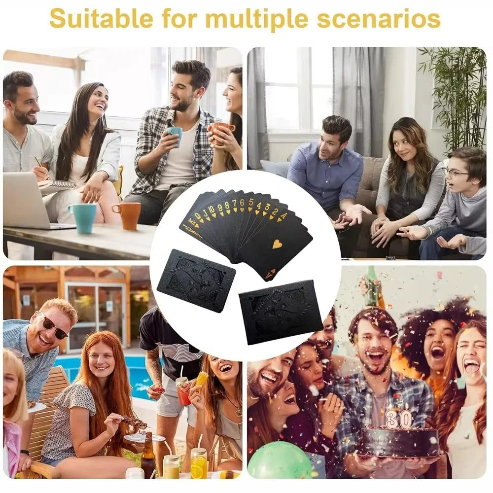 Elegant Black and Gold Card Game for Cozy Evenings