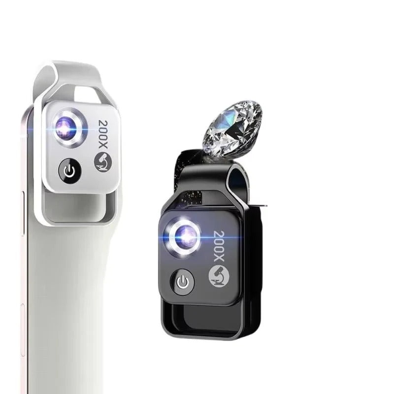 Tragbare 200-fach Smartphone Mikroskoplinse mit Universalhalterung