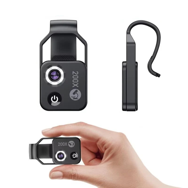 Tragbare 200X Smartphone Mikroskop Linse mit Universalklemme