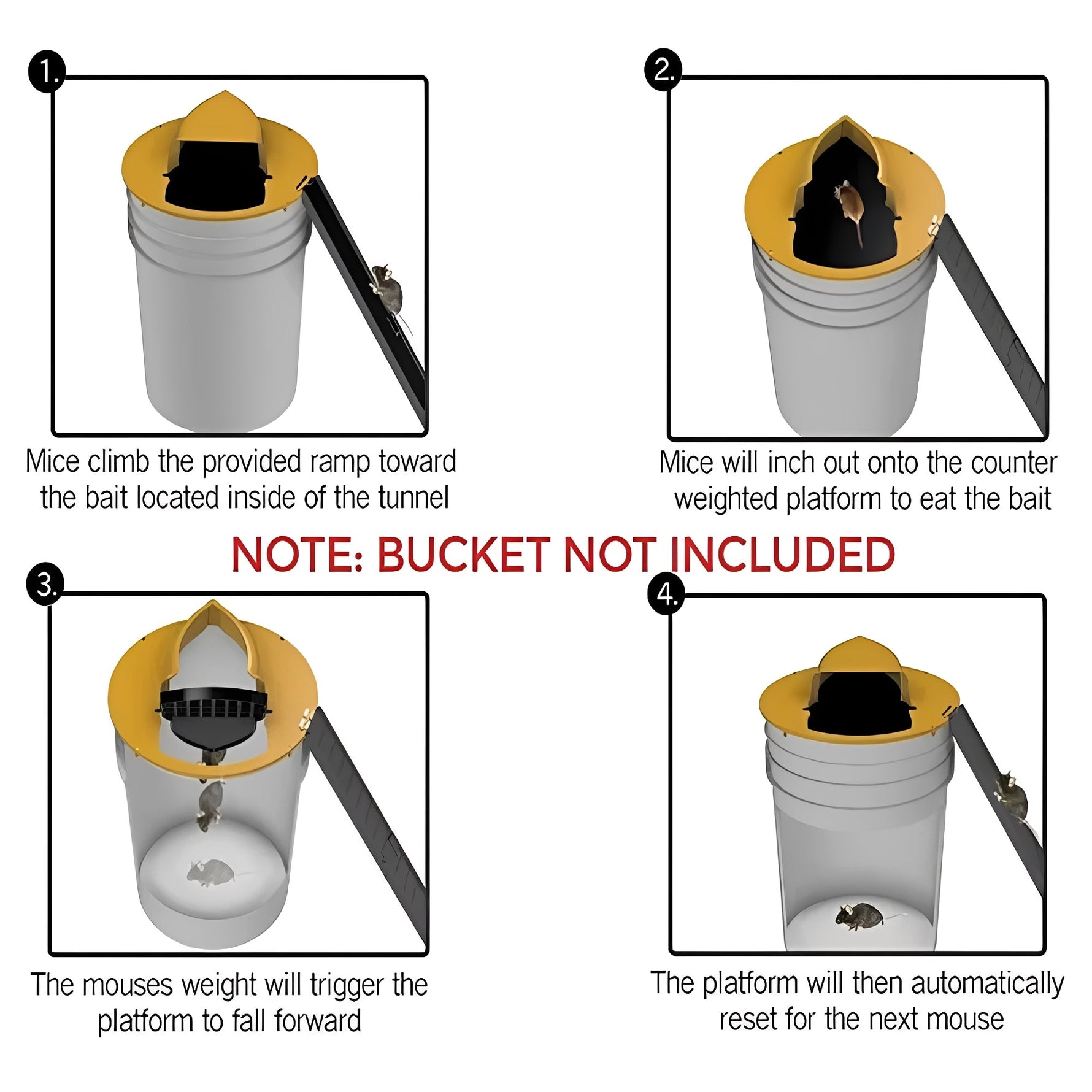 Automatic Mouse Trap Lid for 5-Liter Buckets
