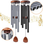 Elegant aluminum wind chimes with wood accents for outdoor use