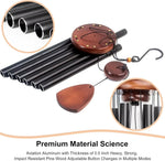 Elegant aluminum wind chimes with wood accents for outdoor use