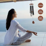 Elegant aluminum wind chimes with wood accents for outdoor use