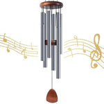 Elegant aluminum wind chimes with wood accents for outdoor use