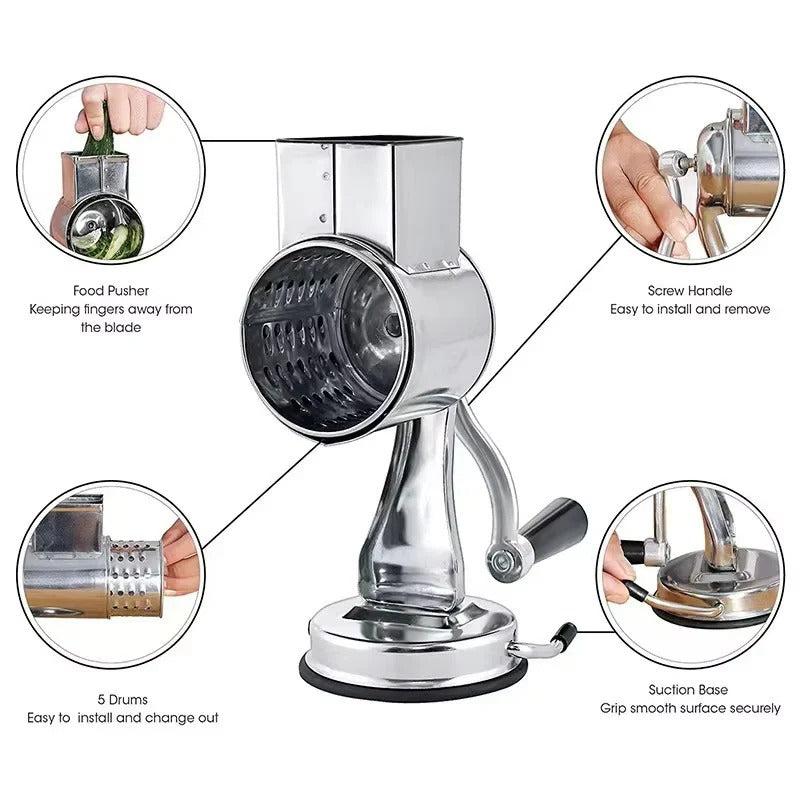 Compact Vegetable Chopper with 5 Interchangeable Stainless Steel Blades