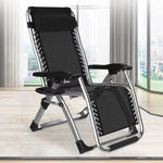Foldable Outdoor Lounge Chair with Cupholder and Recline Function