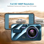 Dual-Lens Car Camera with 4-Inch Display for Comprehensive Recording