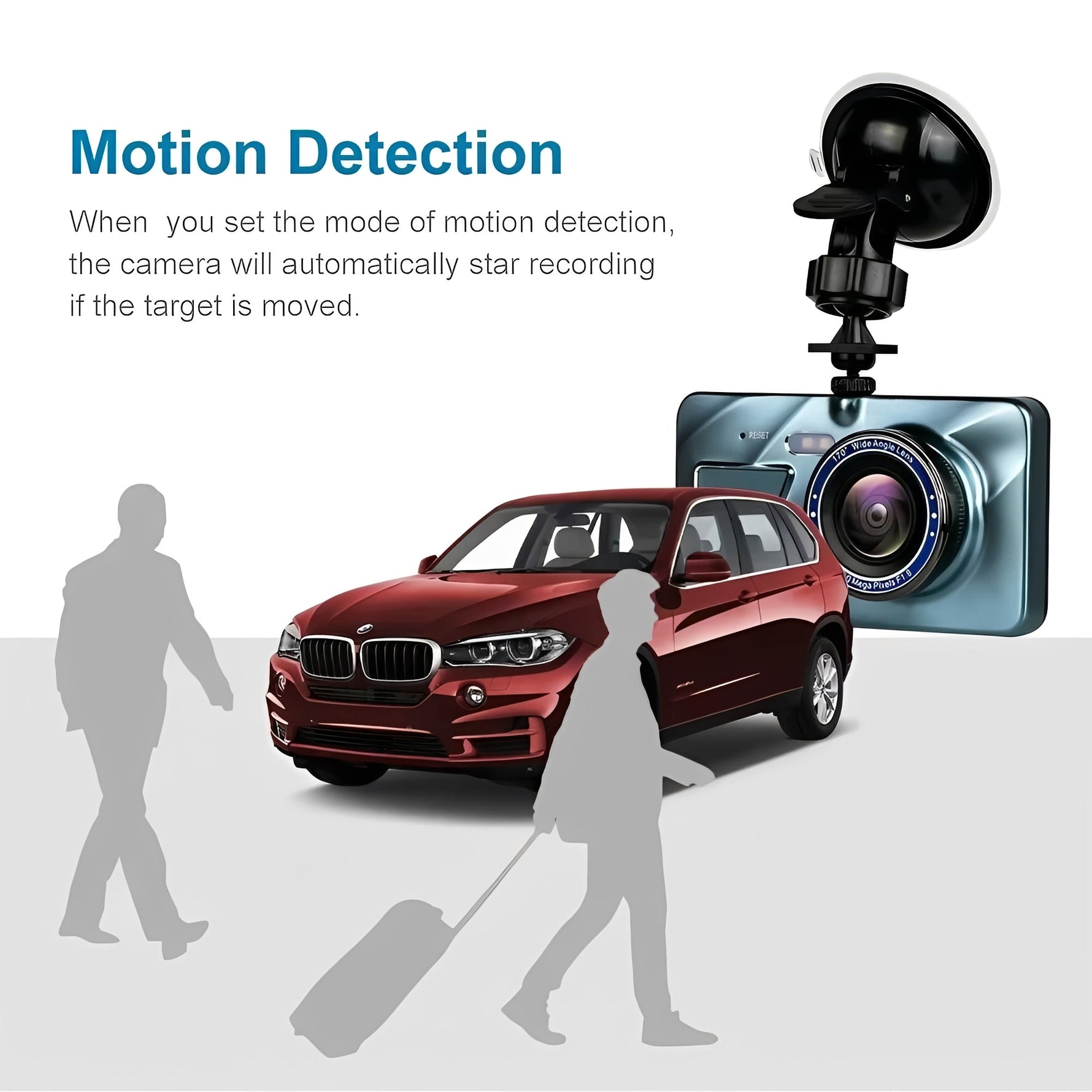 Dual-Lens Car Camera with 4-Inch Display for Comprehensive Recording
