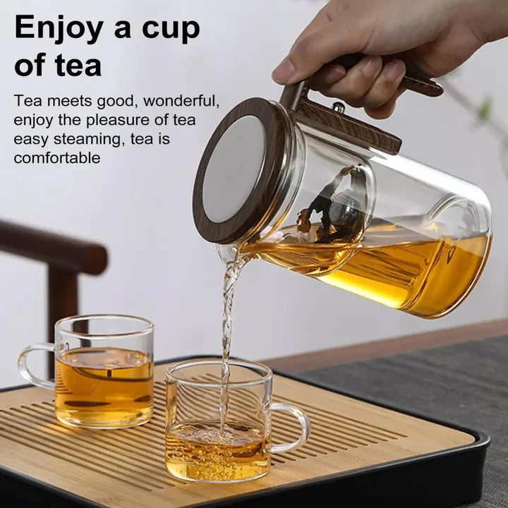 Elegante Teekanne mit Wassertrennung und abnehmbarem Sieb