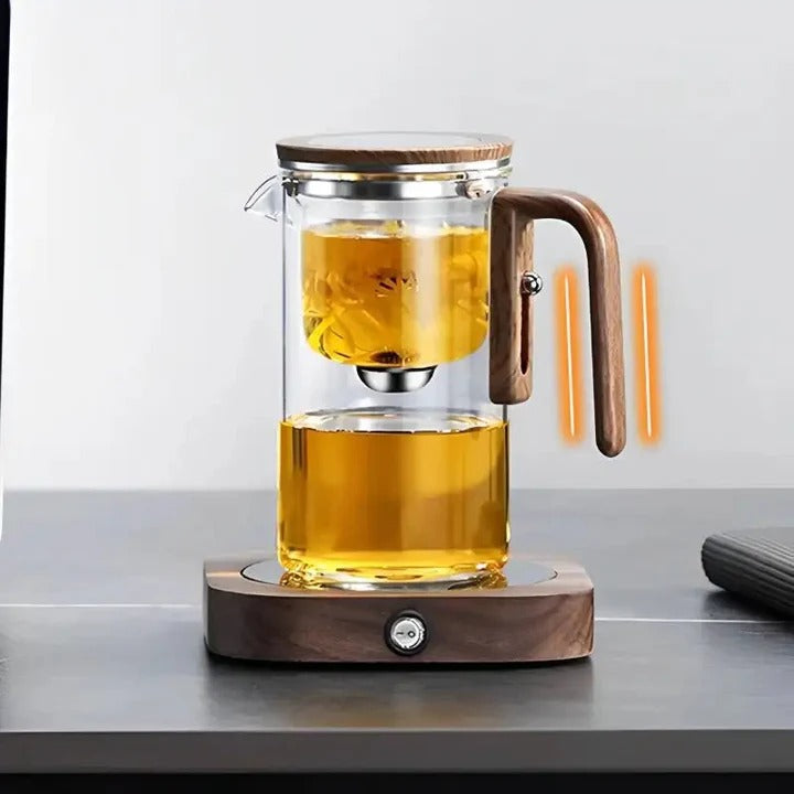 Elegante Teekanne mit Wassertrennung und abnehmbarem Sieb