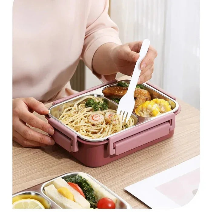 Stainless steel insulated container for safe food transport