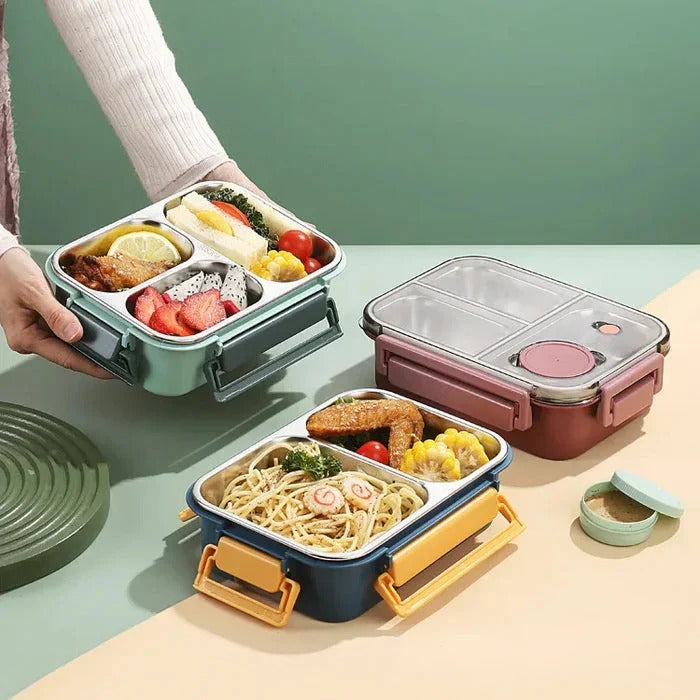 Stainless steel insulated container for safe food transport