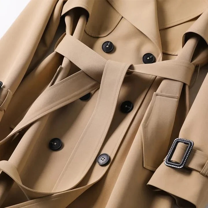 Classic trench coat with adjustable waist belt