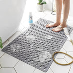 Non-slip shower mat with square design and suction cups
