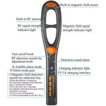 Handy scanner for detecting radio and magnetic fields
