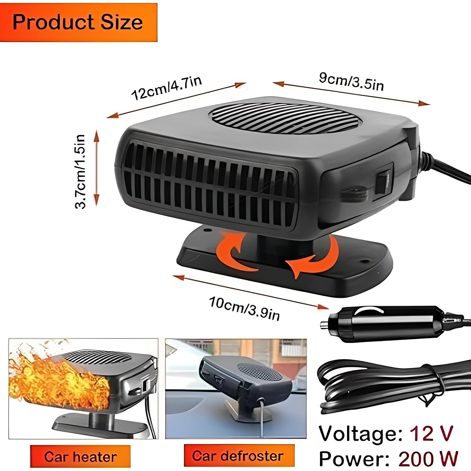 Compact Heater and Fan for Your Car