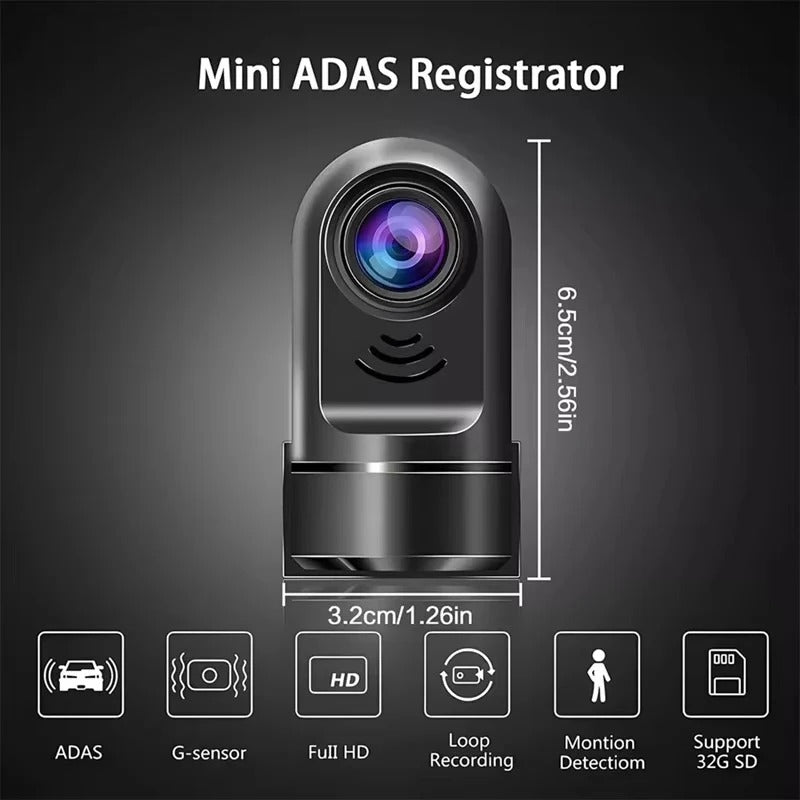 Kompakte 1080P Dashcam mit Rotierbarem Objektiv und Nachtsicht