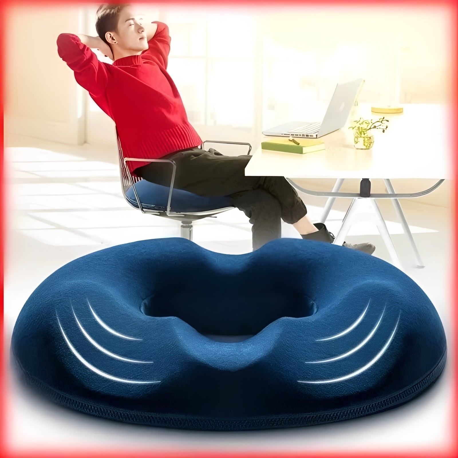Tragbares Sitzkissen mit Memory-Schaum in Donutform