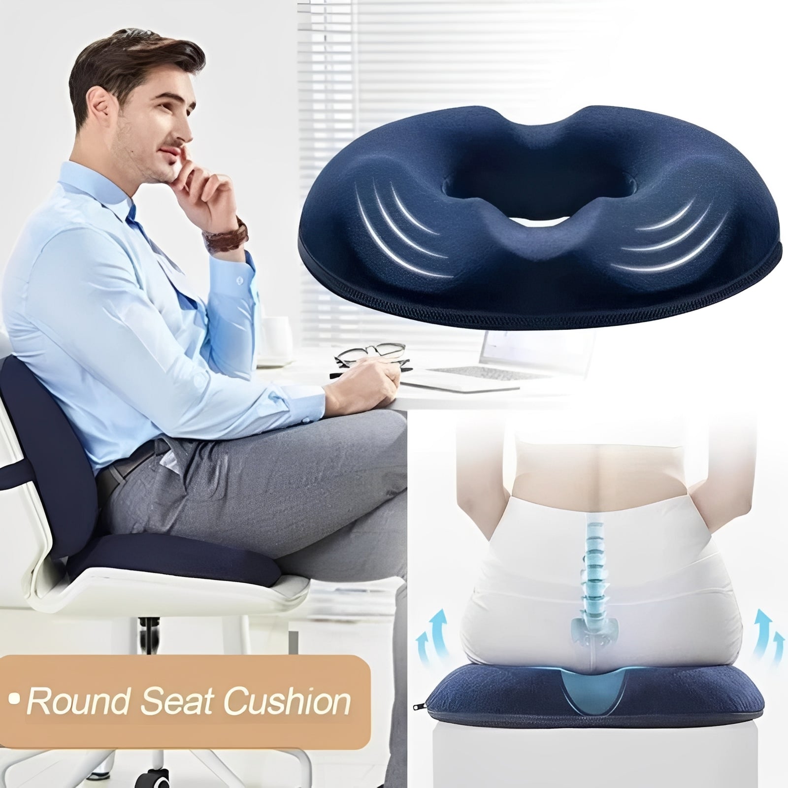 Bequemer Sitzkissen mit Memory-Schaum im Donut-Design