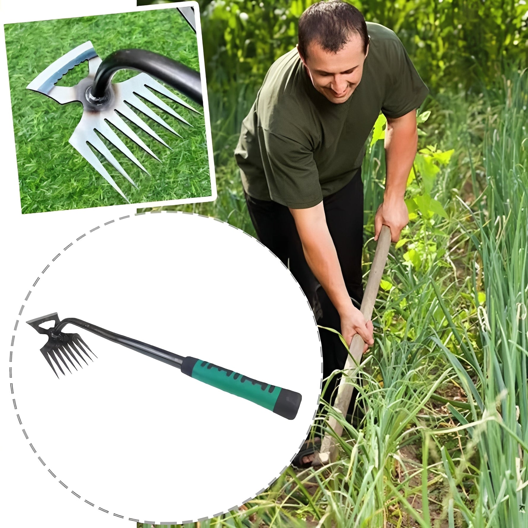 8-Tine Garden Hoe for Efficient Soil Cultivation