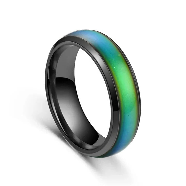 Color-Changing Mood Ring with Stainless Steel Band