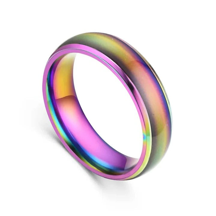 Color-Changing Mood Ring with Stainless Steel Band