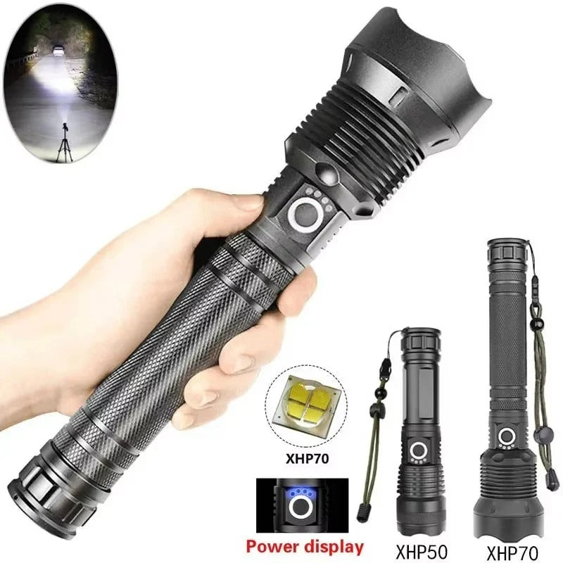 Wiederaufladbare LED-Taschenlampe mit Einstellbarem Strahl