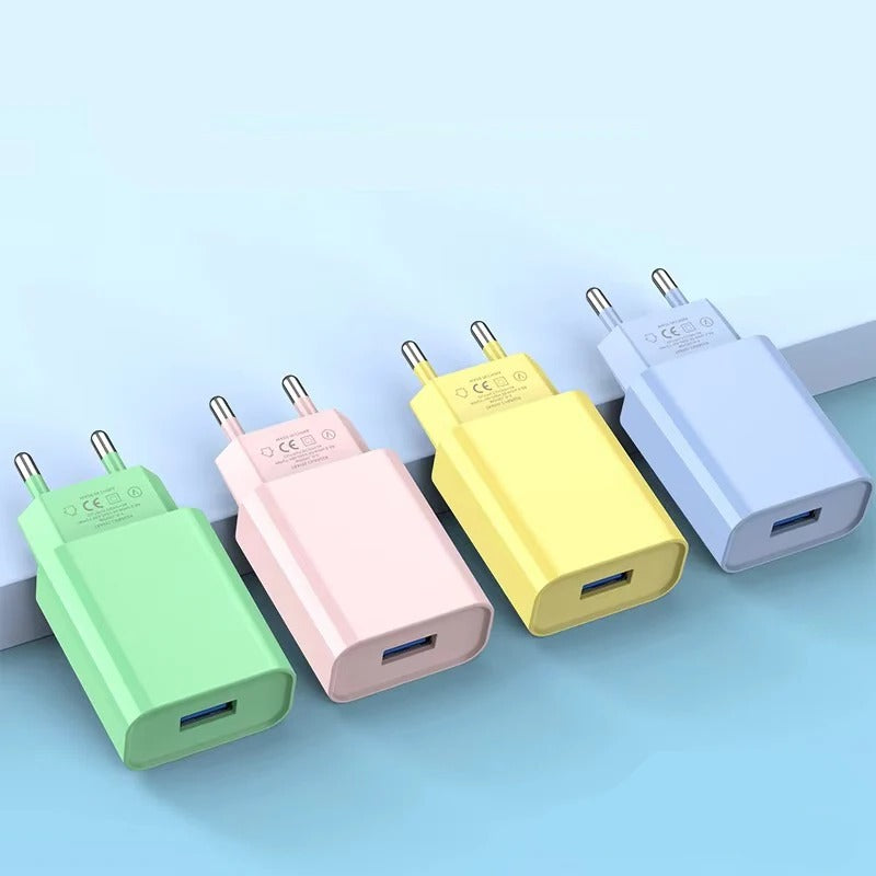 Compact 10W USB wall charger with 5V 2A