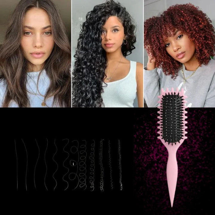 Styling brush for defined curls and waves