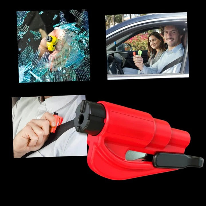 Praktisches 2-in-1 Sicherheitswerkzeug für Autos mit Glasbrecher