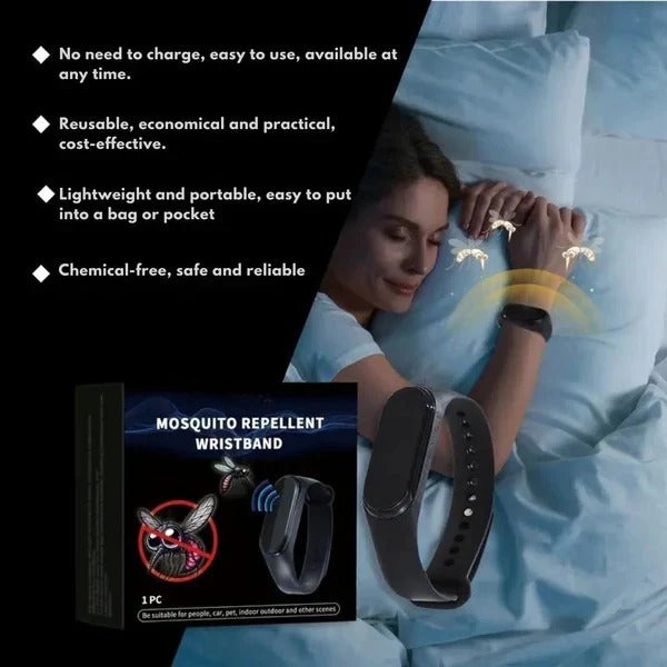 Ultrasonic Mosquito Repellent Bracelet with Clip-On Function