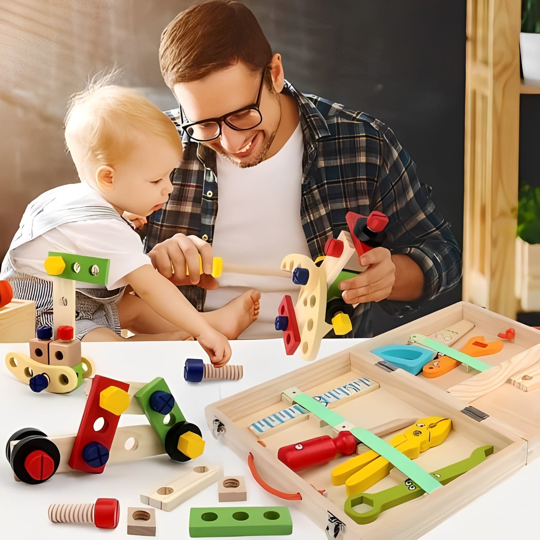Children's Tool Set for Playing with Components and Storage Box